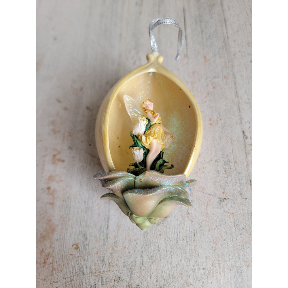 Bradford secret garden fairy yellow tulip vintage ornament Xmas flower